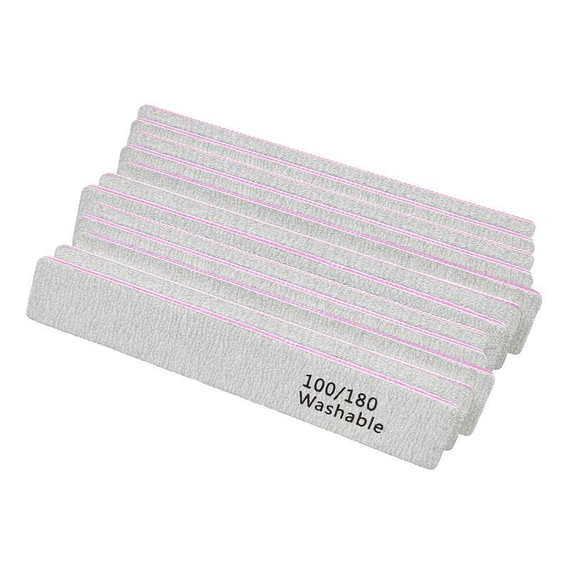 HeeYaa Nail File 12 PCS Professional Reusable 100 180 Grit Double Sides Washable Nail File Manicure Tools for Poly Nail Extension Gel and Acrylic Nails Tools Suit for Home Salon