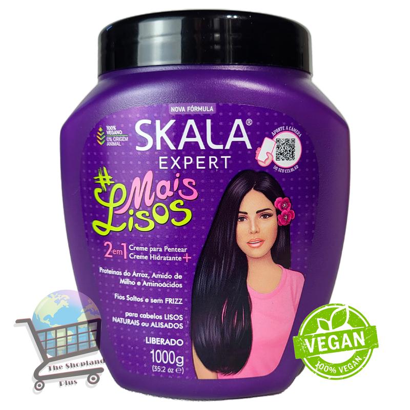 SKALA Expert Collection (Mais Lisos) - Extra Straight 2 in 1 Treatment Cream. Straight without Frizz   Enriched withVitamin e and D-Panthenol   With Rice Proteion, Corn Starch and Aminoacids   Net 35.2Oz (1000g) Conditioner Haircare