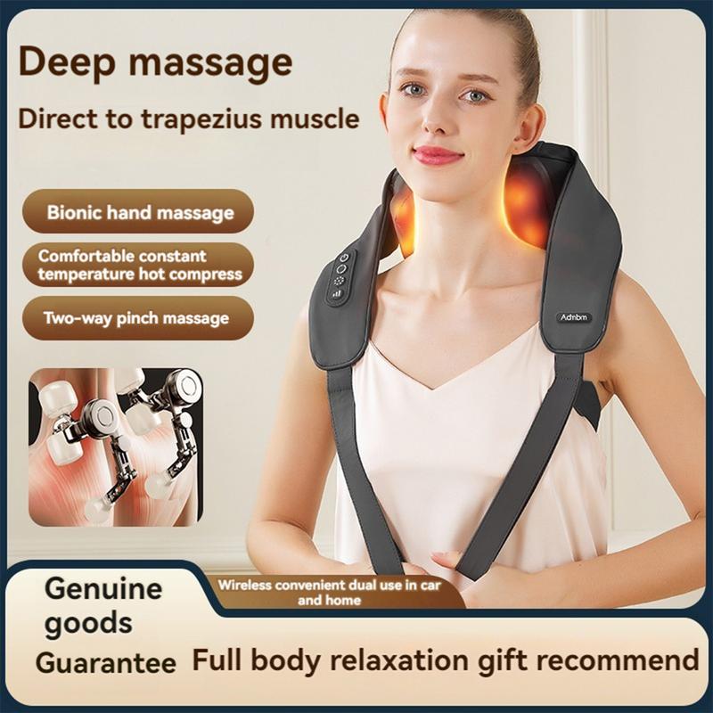 Neck Massager for Pain Relief Deep Tissue, Portable Shiatsu Shouder Back Massager with Heat, Gifts for Women and Men, Electric Massagers for Neck, Back, Shoulder