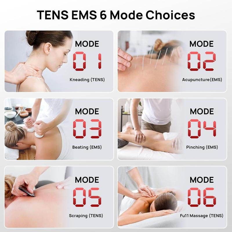 TENS Unit Muscle Stimulator,Dual Channel,Upgrade 6 Modes 20 Levels Intensity,Compact and Rechargeable TENS EMS Machine for Pain Relief,One-Key Intensity Control for Physical Therapy Shoulder Recovery