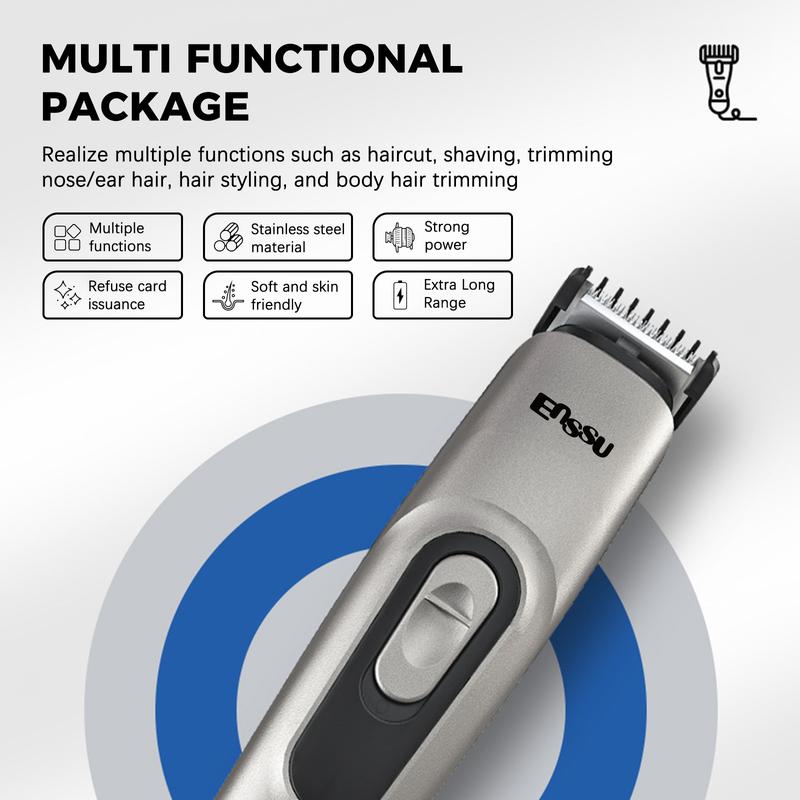 Cordless Beard Hair Trimmer for Men All-in-One Mens Grooming Kit with Trimmer for Beard, Nose,face, Cordless Hair Clippers Electric Razor, gift Comfort for men