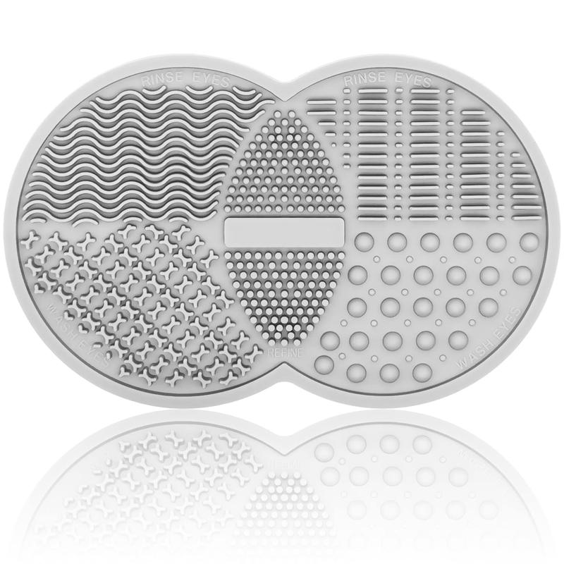 Makeup Brush Cleaning Mat,  Makeup Brush Scrubber, Makeup Brush Cleaner Pad,  Brush Cleaner, Brush Cleaning Pad, Suitable for Makeup Brush, Makeup Sponge, Powder Puff (Gray)