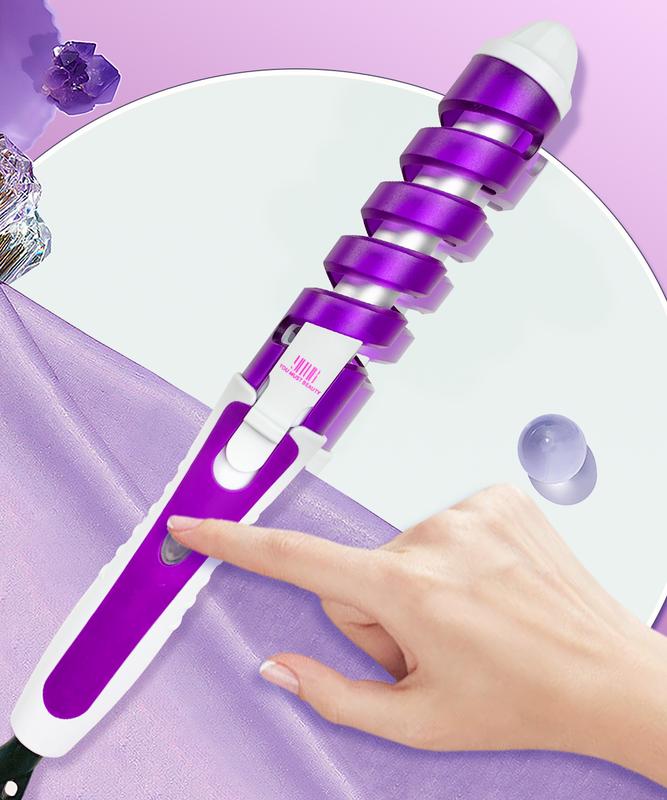 Curling YMUB-07 Spiral Curling Wand, Anti-Scald Design for Safety, One-Touch Operation Effortlessly Creates Wavy, Lazy Styles, Non-Slip Handle for Added Comfort - Perfect for All Beauty Lovers, a Must-Have for Home & Travel