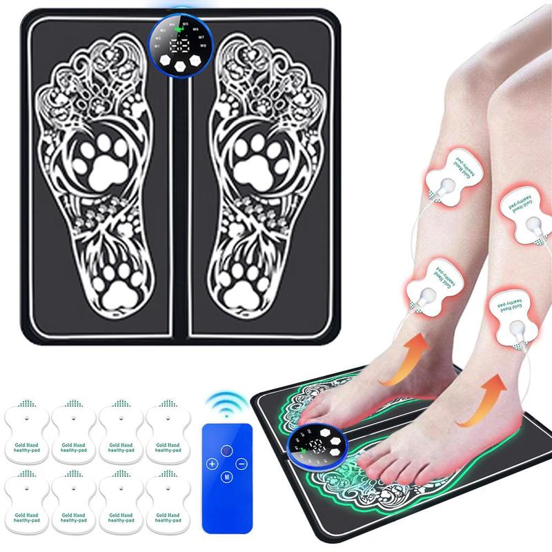 Electric Foot Massager, Foot Massage Pad, Foot Muscle Massage Relaxation Pad, Motorized Foot Stimulator, Foot Massage Tool for Home & Travel