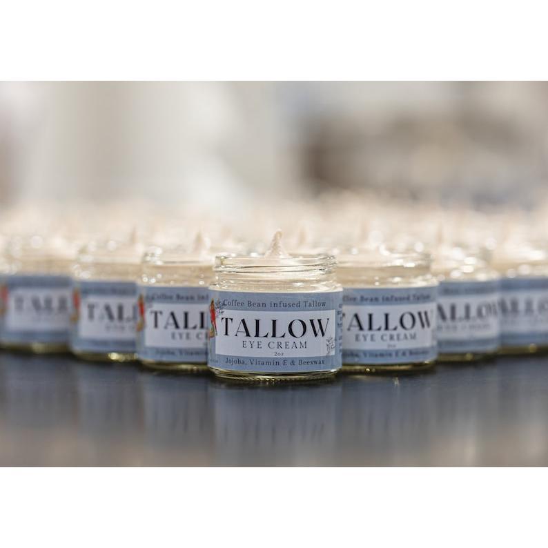 Coffee Bean infused Tallow Eye Cream, Grass Fed Beef Tallow