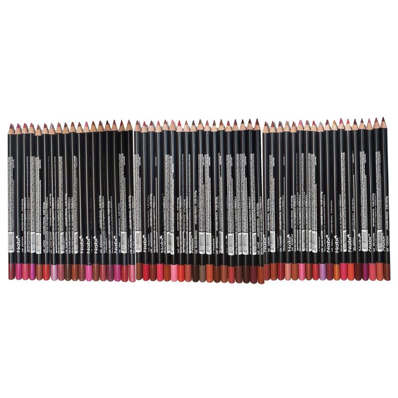 54 Colors NABI Cosmetic Lipliner and Eyeliner Makeup Set with Smooth and Creamy Pencil Application, Long-lasting Ultra Fine Pencil