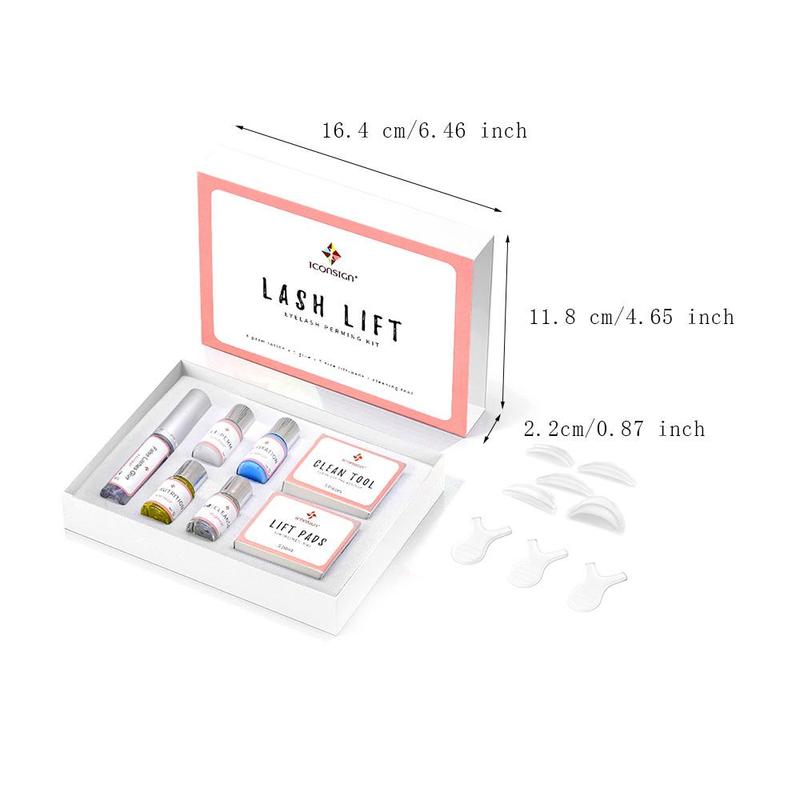 Eyelash Lift Kit, 1 Set Professional Salon Semi-permanent Curling Eyelash Perm Kit with Lash Shields and Eye Gel Pads