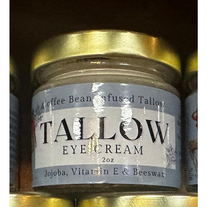 Coffee Bean infused Tallow Eye Cream, Grass Fed Beef Tallow