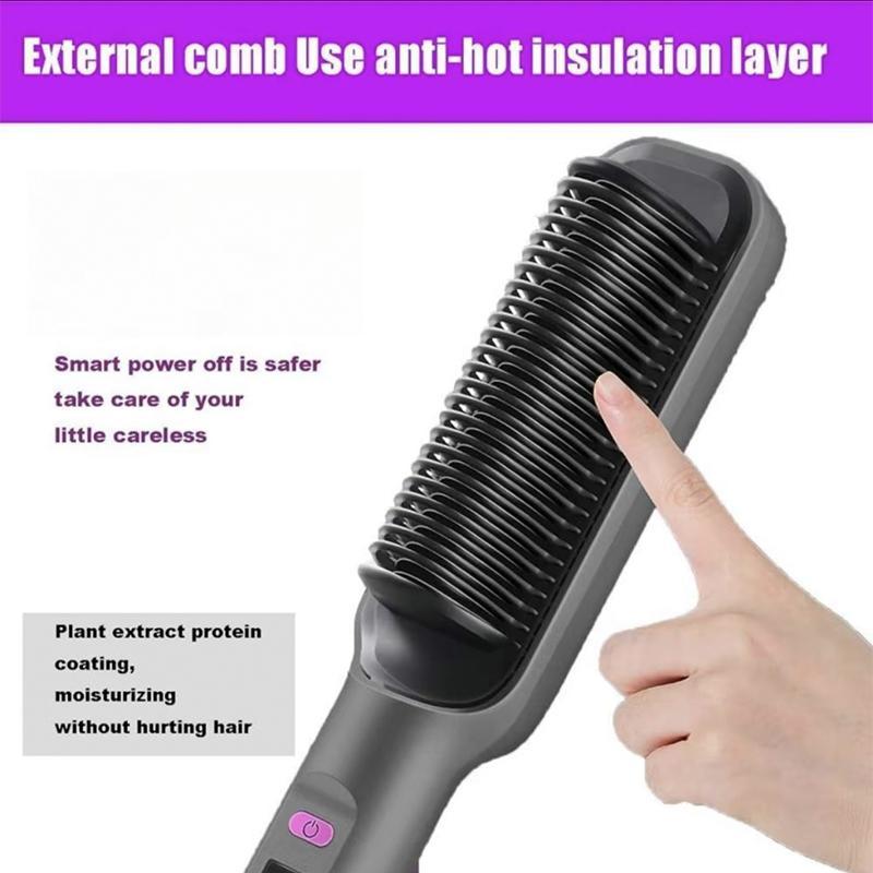 2 in 1 Hair Straightener & Curler, 1 Count Electric Hair Straightening Comb with Constant Temperature Protection, Multi-use Hair Styling Tool