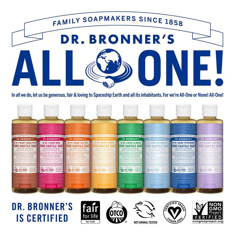 Dr. Bronner's - Pure-Castile Liquid Soap (Peppermint, 8 ounce) - Made with Organic Oils, Cleanser Body Care Smooth