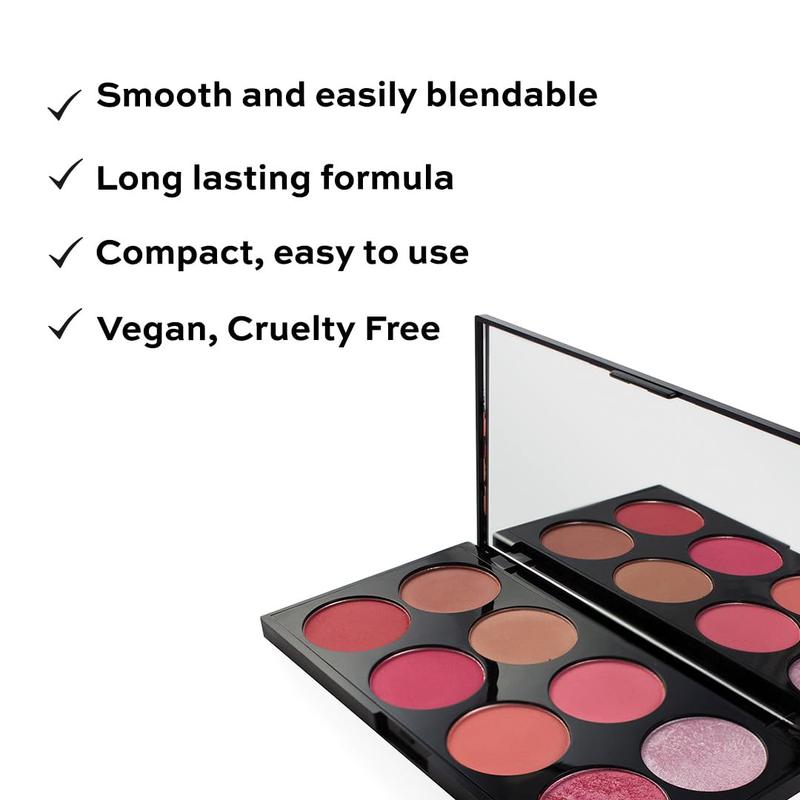 Makeup Revolution Ultra Blush Palette - Sugar & Spice, 8 Shades, Gluten Free, Vegan & Cruelty Free, 13g