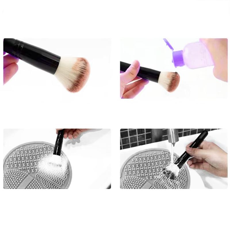 Makeup Brush Cleaning Mat,  Makeup Brush Scrubber, Makeup Brush Cleaner Pad,  Brush Cleaner, Brush Cleaning Pad, Suitable for Makeup Brush, Makeup Sponge, Powder Puff (Gray)