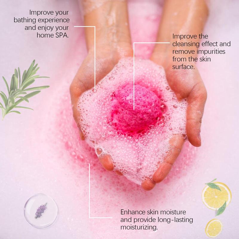 Colorful Bath Bomb, 6 Counts box Natural Essential Oil Bath Ball for Christmas Gift, Body Care Bath Bomb, Self Care Bath Bomb, Skin Nourishing Bath Products