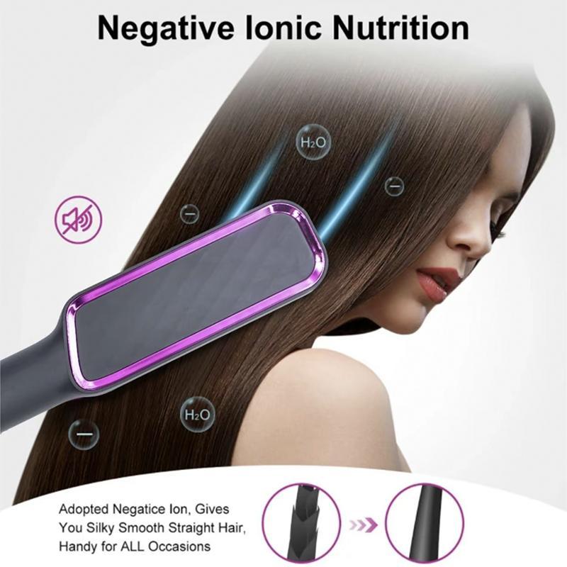 2 in 1 Hair Straightener & Curler, 1 Count Electric Hair Straightening Comb with Constant Temperature Protection, Multi-use Hair Styling Tool