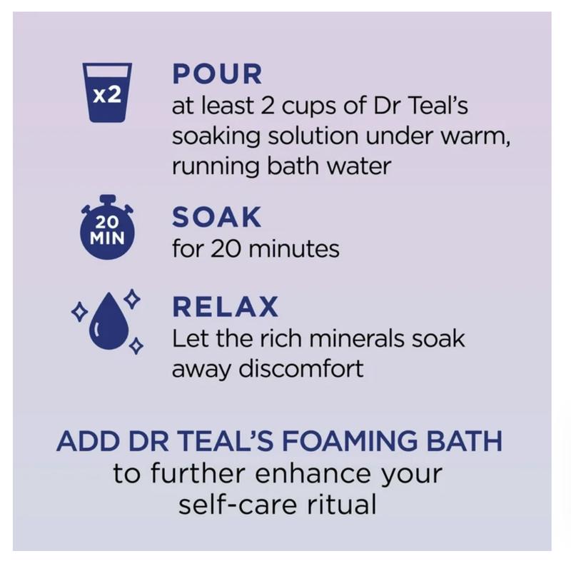 Dr Teal's Epsom Salt Magnesium Soak, Sleep Blend with Melatonin, Lavender & Chamomile, 3 lbs