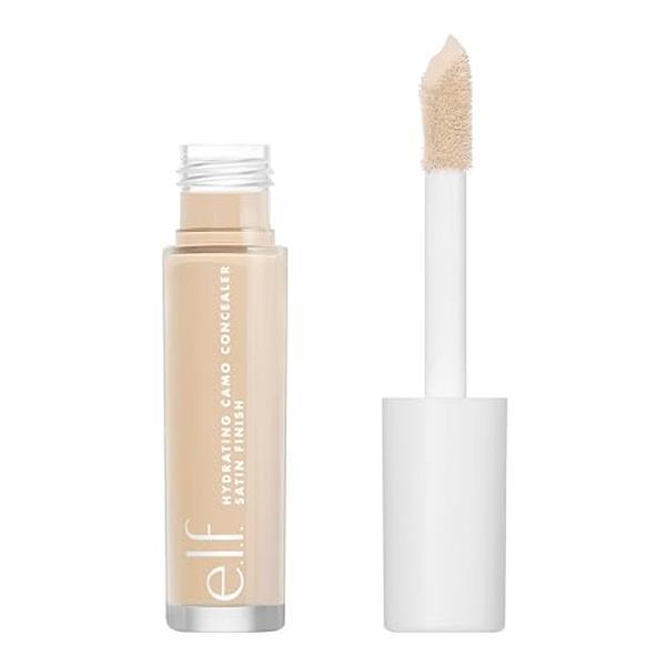 e.l.f. Hydrating Camo Concealer, Lightweight, Full Coverage, Long Lasting, Conceals, Corrects, Covers, Hydrates, Highlights, Light Ivory, Satin Finish, 25 Shades, All-Day Wear, 0.20 Fl Oz Makeup Cosmetic