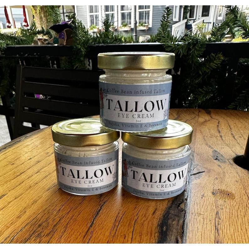 Coffee Bean infused Tallow Eye Cream, Grass Fed Beef Tallow